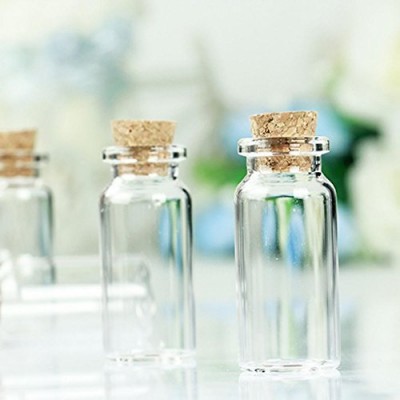 10 bouteilles vides - Mini - 22 x 50 mm  verre clair - Fioles à souhait avec - Bouchon en liège - 10 ml - B06VYJ7V7S